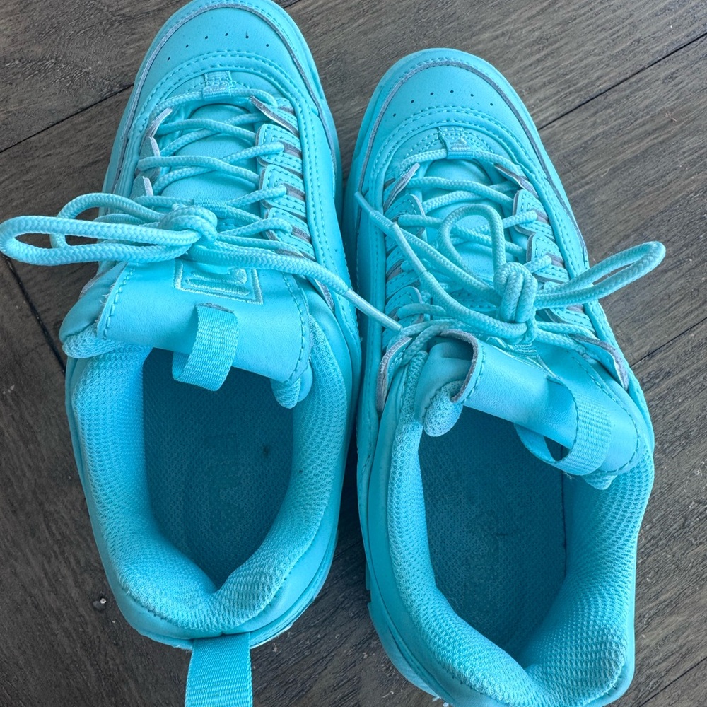 FILA Disruptor II Chunky Sneakers in Aqua Blue - Picture 6 of 8